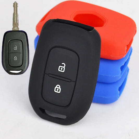 2 Button Silicone Remote Key Fob Case Cover Fit For Renault Duster Sandero Kwid Logan Clio Captur Laguna Scenic Master 2016 2017