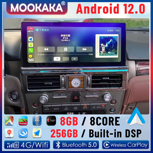 2 Din Android 12.0 6+128G Car Multimedia Player For LEXUS GX400 GX460 2010-2022 Radio Auto Audio GPS Navigation Stereo Head Unit