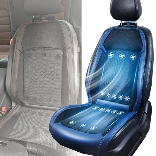 12V/24V Summer Cool Massage Cushion The Fan Blowing Cool Ventilation Sheet  Cushion Car Seat Cooling Vest All Car Accessories